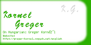 kornel greger business card